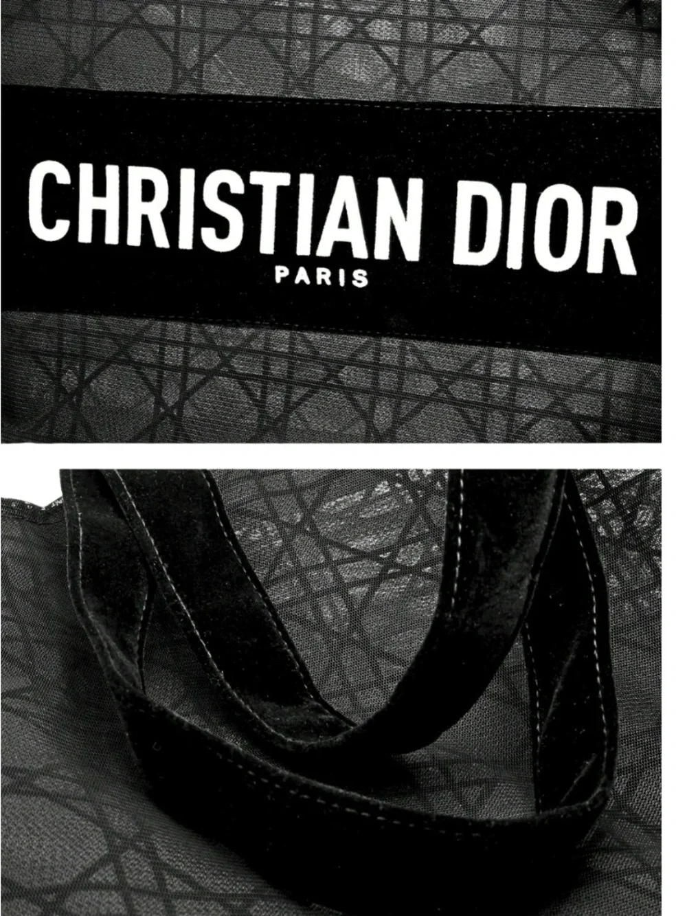 Dior Black Christian Dior Paris Mesh Tote - Picture 2 of 2